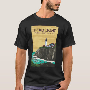 ポートランドヘッドライトメインヴィンテージアート Tシャツ