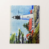 ポートランドヘッドライトメーンウォーターカラー ジグソーパズル (縦)