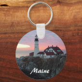ポートランドヘッドライトライトハウスインメインキーチェーン キーホルダー (正面)