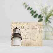 ポートランドヘッドライト測定スケッチと計画 ポストカード (スタンド正面)