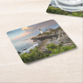 ポートランドヘッドライト|岬エリザベスの私 スクエアペーパーコースター (アングル)
