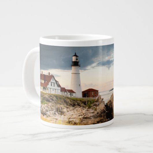 ポートランドヘッドライト | Cape Elizabeth ME ジャンボコーヒーマグカップ (正面左)