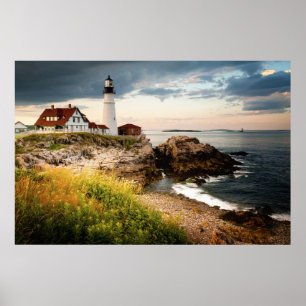 ポートランドヘッドライト Cape Elizabeth ME ポスター