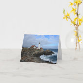ポートランドヘッド灯台上の雲 カード (黄色い花)