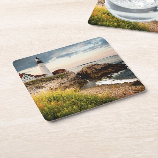 ポートランドヘッド灯台|岬エリザベスの私 スクエアペーパーコースター (アングル)