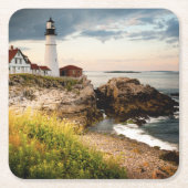 ポートランドヘッド灯台|岬エリザベスの私 スクエアペーパーコースター (正面)