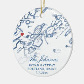 ポートランドメインのマップ新婚キープサケクリスマス セラミックオーナメント (左)