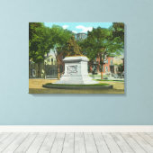 ポートランドメインオーバーヘッドビューオブポートランド キャンバスプリント (インサイチュ (ウッドフロア))