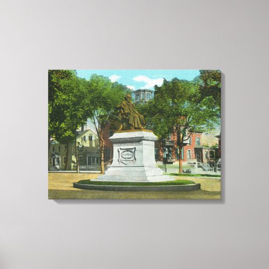 ポートランドメインオーバーヘッドビューオブポートランド キャンバスプリント (正面)