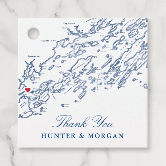 ポートランドメインカスコベイマップネイビーブルー結婚ズ フェイバータグ (正面)