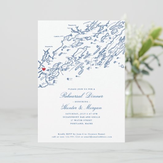 ポートランドメインカスコベイマップネイビーリハーサルディナー 招待状 (スタンド正面)