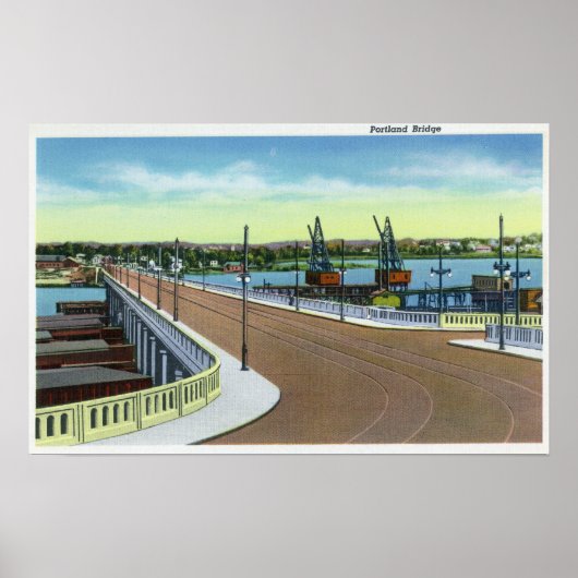 ポートランドメインビューオブザポートランドブリッジ ポスター (正面)