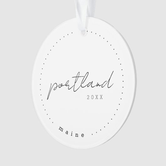 ポートランドメインMEトラベル統一された州シンプル オーナメント (正面)