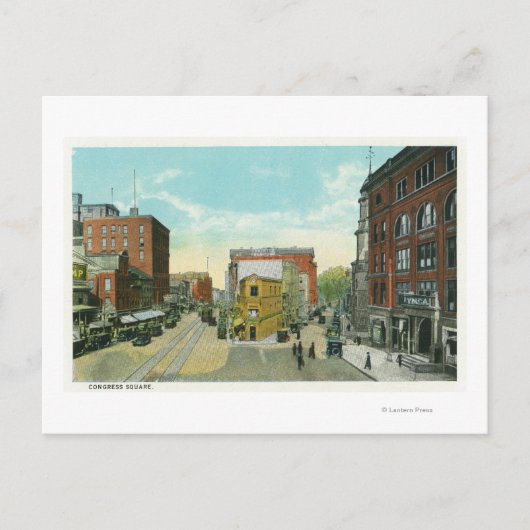 ポートランドメーンシーニックビューオブコングレスクエア ポストカード (正面)