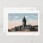 ポートランドメーンユニオン駅の鉄道ビュー ポストカード (正面/裏面)