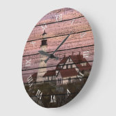 ポートランドメーンライトハウスウォーターカラーアート ラージ壁時計 (傾斜)
