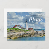 ポートランドメーンライトハウスポストカードからの挨拶 ポストカード (正面/裏面)