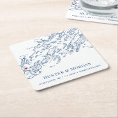 ポートランドメ結婚インのウェルカムパーティーカクテルアワー スクエアペーパーコースター (アングル)