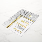 ポートランドラブロケーター |シティテーマ結婚の 箔招待状 (回転した状態)