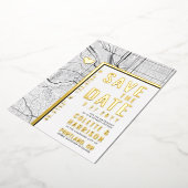 ポートランドラブロケーター |結婚式の日付の保存 箔招待状 (回転した状態)