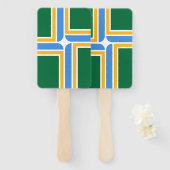 ポートランド国旗を持つ愛国的なハンドファンのセット ハンドファン (正面&裏面)