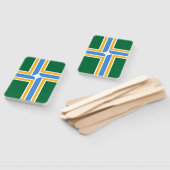 ポートランド国旗を持つ愛国的なハンドファンのセット ハンドファン (組立なし)