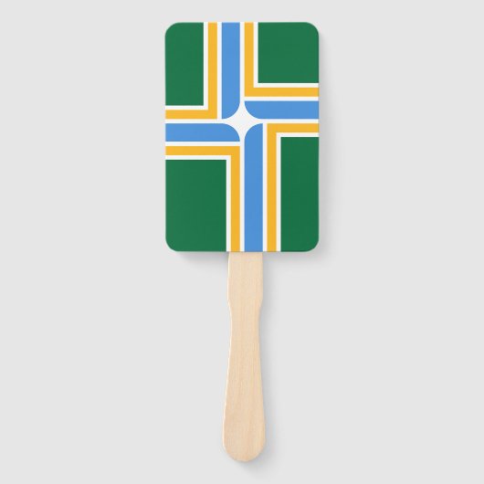 ポートランド国旗を持つ愛国的なハンドファンのセット ハンドファン (正面)