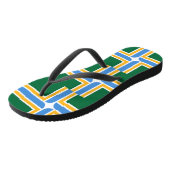 ポートランド州旗を持つ大人のスリムストラップ ビーチサンダル (アングル)