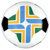 ポートランド州旗を持つ愛国的なサッカーボール サッカーボール (回転)