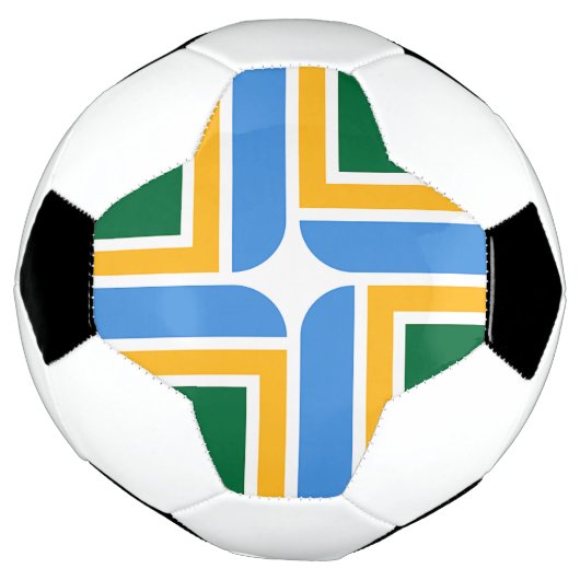 ポートランド州旗を持つ愛国的なサッカーボール サッカーボール (回転)