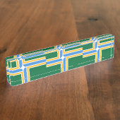 ポートランド州旗を持つ愛国的な卓上の銘板 デスクネームプレート (側面)