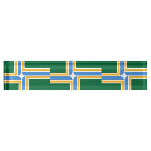 ポートランド州旗を持つ愛国的な卓上の銘板 デスクネームプレート (正面)