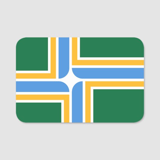 ポートランド州旗を持つ愛国的な名前タグ 名札 (正面)