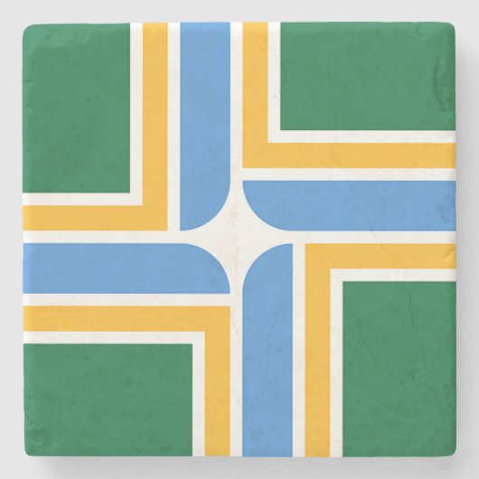 ポートランド州旗を持つ愛国的な石コースター ストーンコースター (正面)