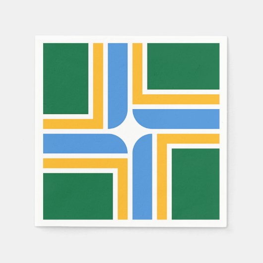 ポートランド州旗を持つ愛国的な紙ナプキン スタンダードカクテルナプキン (正面)