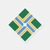 ポートランド州旗を持つ愛国的な紙ナプキン スタンダードカクテルナプキン (角)