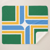 ポートランド州旗を持つ愛国的シェルパ毛布 シェルパブランケット (正面(横))