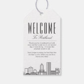 ポートランド市スカイライン | ウェルカム メッセージ ギフト タグ (正面)