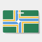 ポートランド市旗の付いたネームバッジ バッジ (裏面)