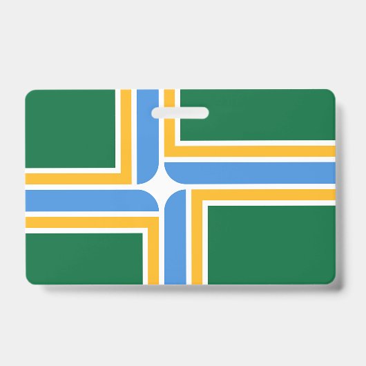 ポートランド市旗の付いたネームバッジ バッジ (正面)