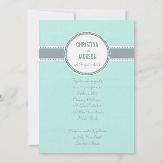 ポートランド招待状:ティール 招待状 (正面)