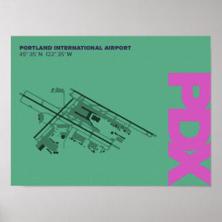 ポートランド空港 (PDX) ダイアグラム ポスター