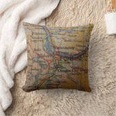 ポートランド素朴なオレゴン地図 クッション (ブランケット)