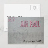ポートランド航空便の郵便はがき ポストカード (正面/裏面)