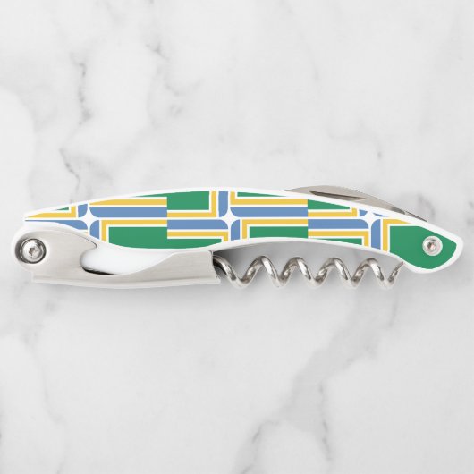 ポートランド、オレゴンの旗 ソムリエナイフ (正面)