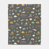 ポートランド、オレゴンパターン フリースブランケット (正面)