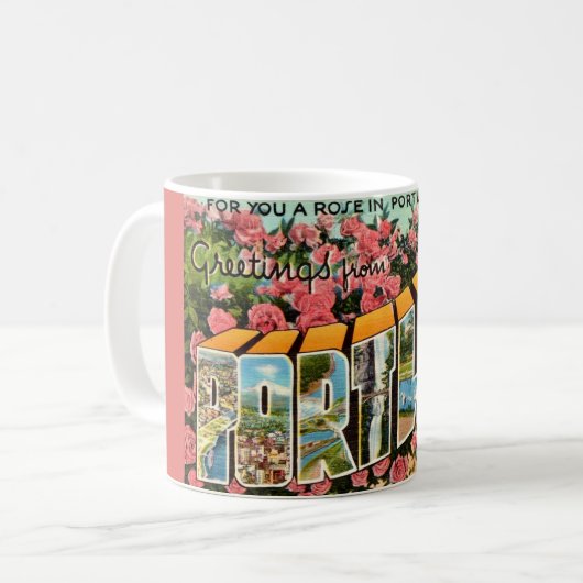 ポートランド オレゴン州 挨拶 コーヒーマグカップ (正面左)