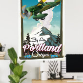 ポートランド オレゴン ヴィンテージ トラベル ポスター (ホームオフィス)