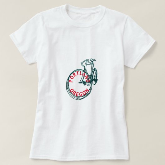 ポートランド オレゴン 自転車 Tシャツ (デザイン正面)