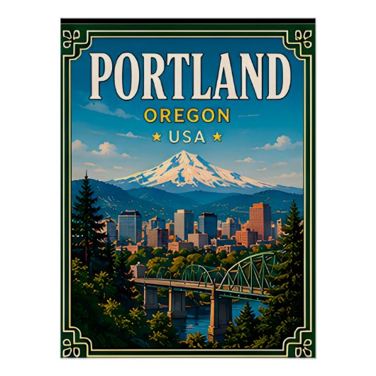 🌲 ポートランド オレゴン Mountain Viewの思い出 🌲 ポスター (正面)